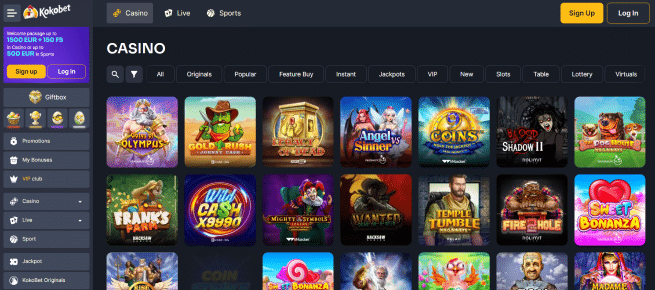 Slots lobby bij KokoBet