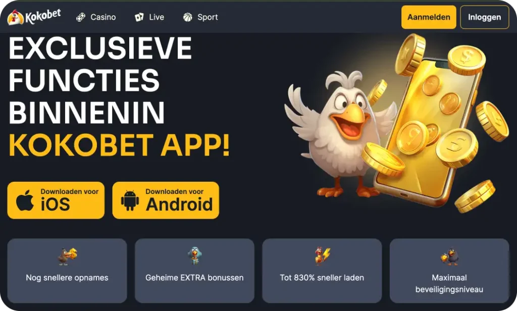 KokoBet mobiel overzicht: lobby en account